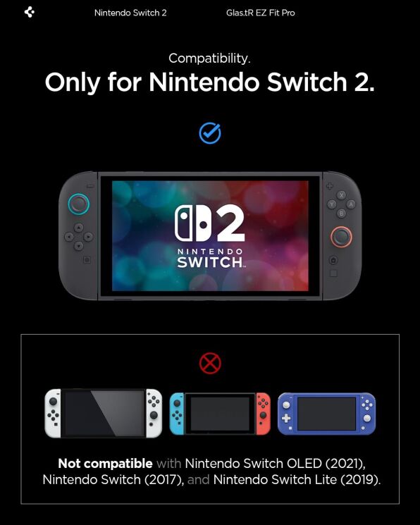 Комплект захисних стекол Spigen Glas.tR EZ Fit Pro (FC) для Nintendo Switch 2 (AGL10797): фото 5 з 10