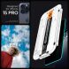 Комплект захисних стекол Spigen (SGP) GLAS.tR EZ Fit Privacy для Apple iPhone 15 Pro (339575B). Фото 2 з 8