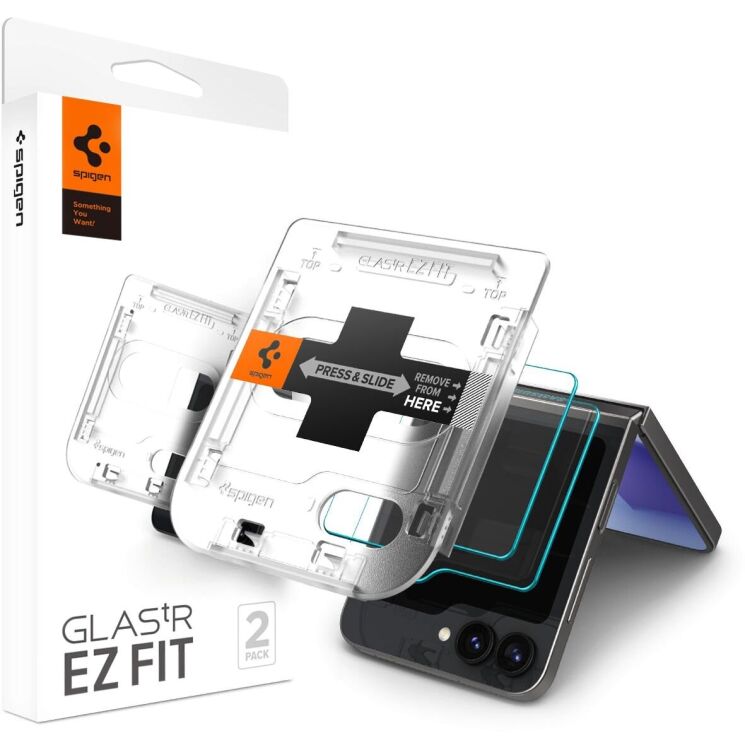 Комплект защитных стекол Spigen (SGP) GLAS.tR EZ Fit Sensor Protected для Samsung Galaxy Flip 6: фото 1 из 12