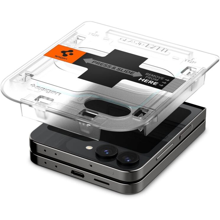 Комплект защитных стекол Spigen (SGP) GLAS.tR EZ Fit Sensor Protected для Samsung Galaxy Flip 6: фото 2 из 12