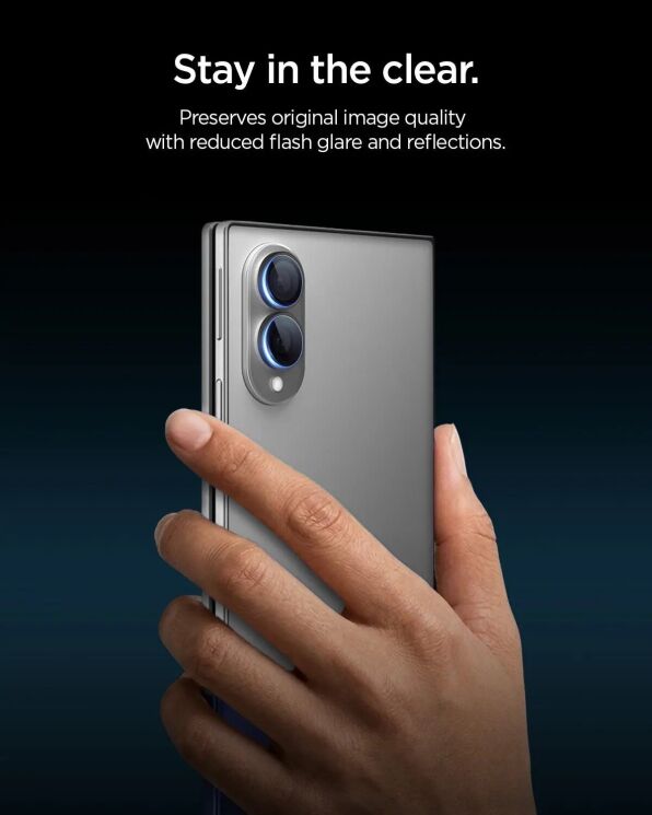 Комплект защитных стекол Spigen (SGP) Optik Pro Lens Protector для Samsung Galaxy Fold 8 (AGL11944) - Black: фото 7 из 10