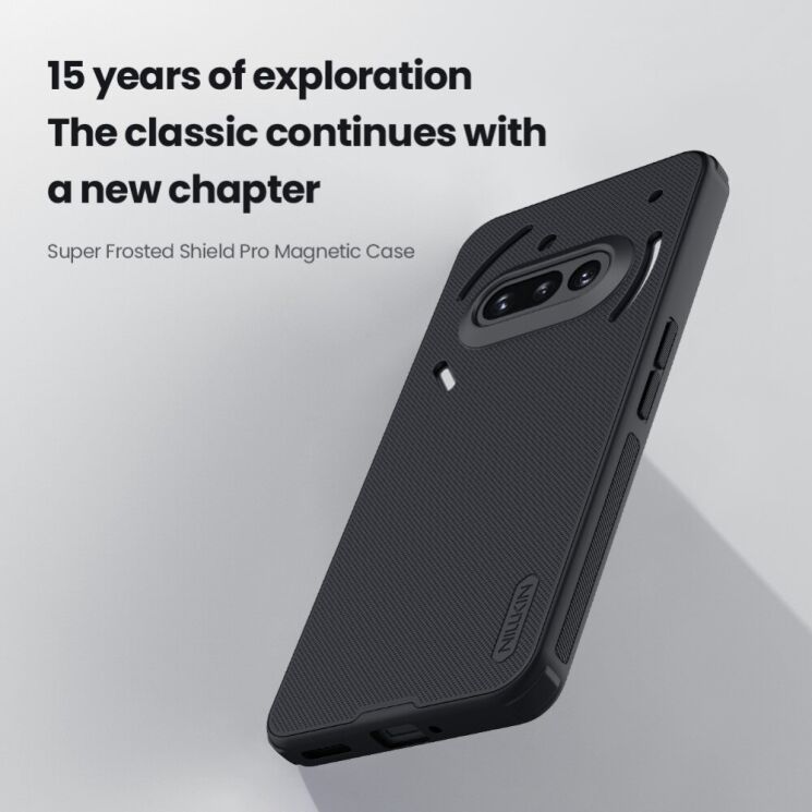 Пластиковый чехол NILLKIN Frosted Shield Pro Magnetic для Nothing Phone (3a) - Black: фото 7 из 20