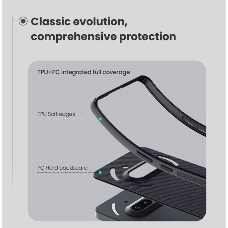 Пластиковый чехол NILLKIN Frosted Shield Pro Magnetic для Nothing Phone (3a) - Black: фото 10 из 20