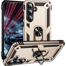 Противоударный чехол с подставкой Deexe Armor Case для Samsung Galaxy S26 FE - Gold: фото 1 из 7