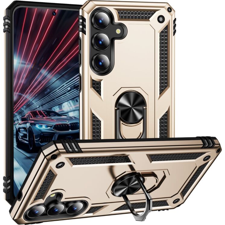 Противоударный чехол с подставкой Deexe Armor Case для Samsung Galaxy S26 FE - Gold (412722F) Противоударный чехол с подставкой Deexe Armor Case для Samsung Galaxy S26 FE - Gold: фото 1 из 7