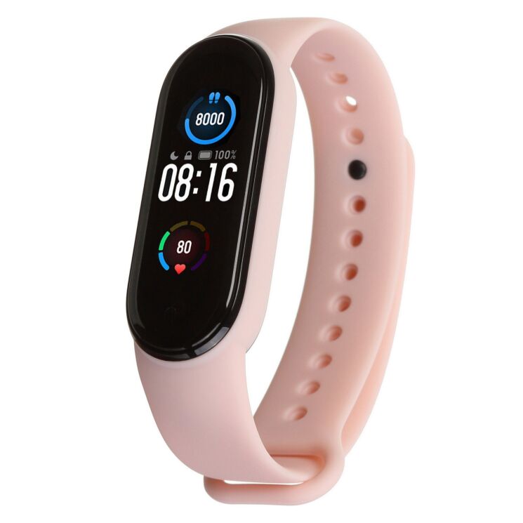 Ремешок ArmorStandartSilicone Strap для Xiaomi Mi Band 5 / Mi Band 6 / Mi Band 7 - Pink Sand: фото 1 из 4