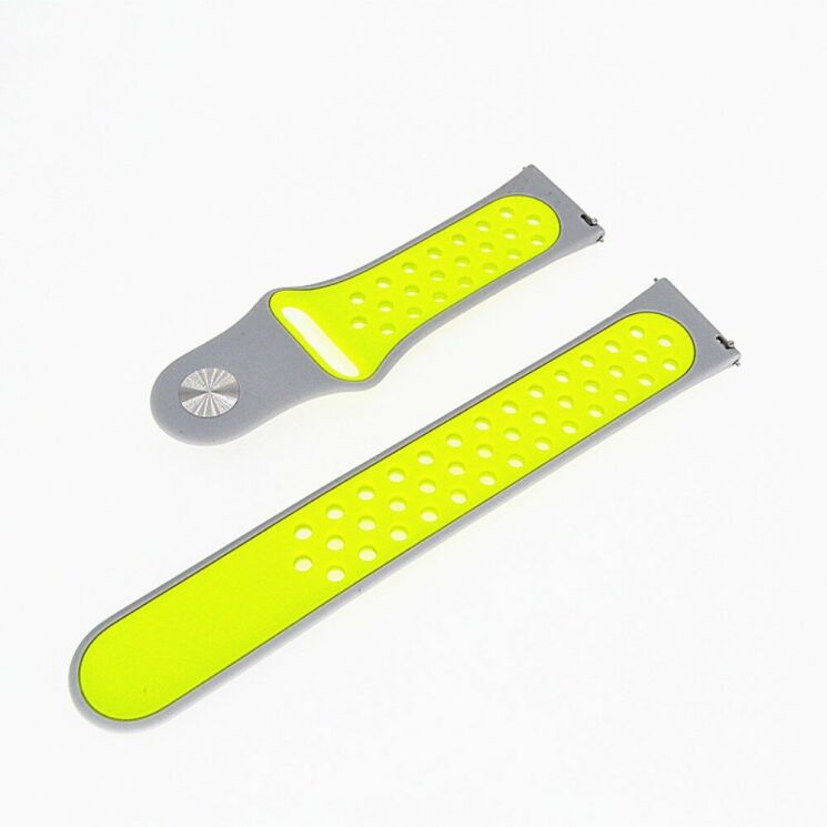 Ремінець Deexe Dot Color для Samsung Watch Active / Active 2 40mm / Active 2 44mm - Grey / Yellow: фото 4 з 4