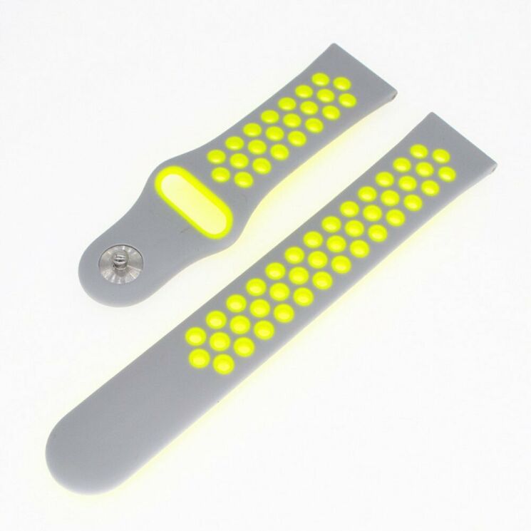 Ремінець Deexe Dot Color для Samsung Watch Active / Active 2 40mm / Active 2 44mm - Grey / Yellow: фото 2 з 4