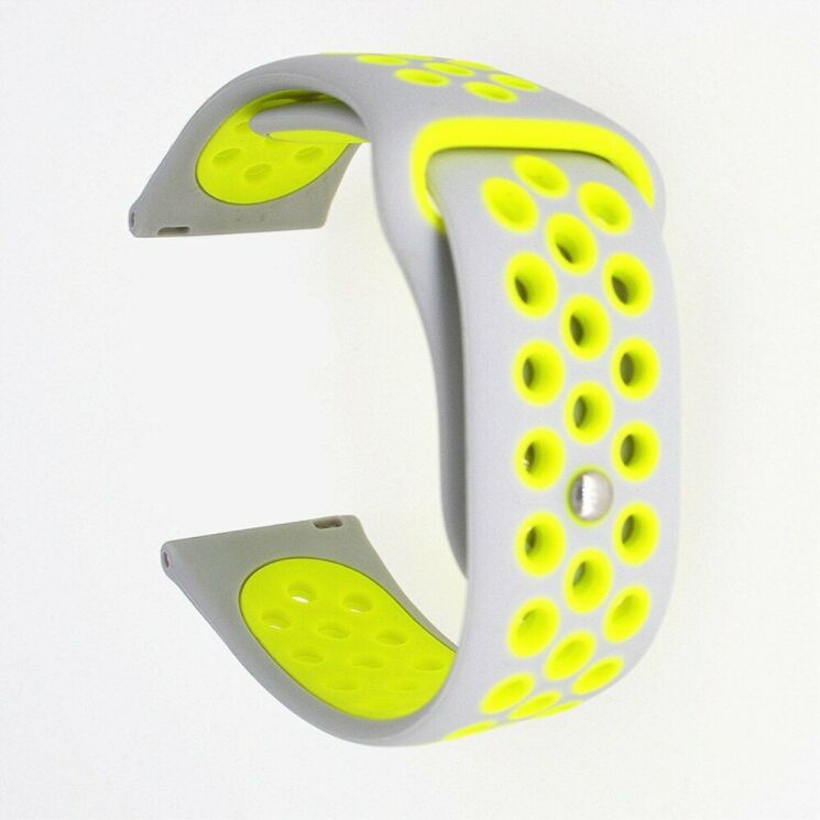 Ремінець Deexe Dot Color для Samsung Watch Active / Active 2 40mm / Active 2 44mm - Grey / Yellow: фото 1 з 4