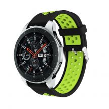 Ремешок Deexe Dual Color для Samsung Galaxy Watch 46mm / Watch 3 45mm / Gear S3 - Black/Green: фото 1 из 4