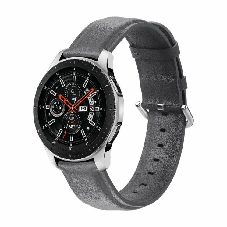 Ремешок Deexe Leather Strap для Huawei Watch GT 2e - Grey: фото 1 из 6