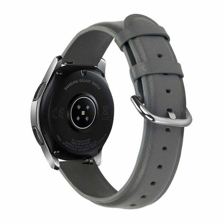 Ремешок Deexe Leather Strap для Huawei Watch GT 2e - Grey: фото 2 из 6