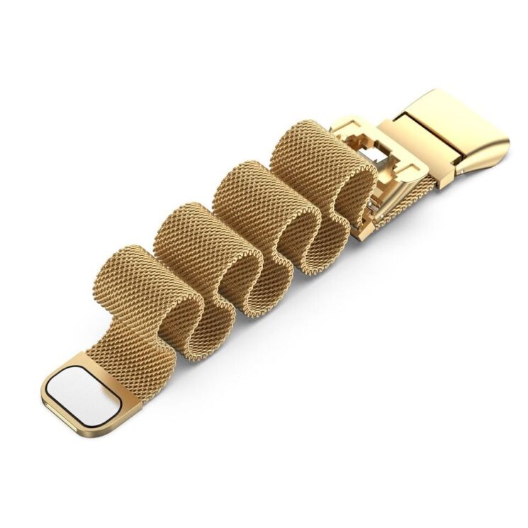 Ремінець Deexe Milanese Stainless Steel для Huawei Band 6 / Honor Band 6 - Gold: фото 5 з 12