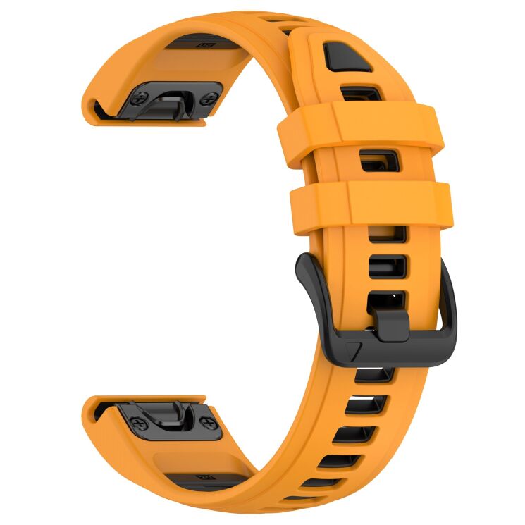 Ремінець Deexe Modern Strap для годинників Garmin з шириною кріплення QuickFit 20mm - Orange / Black: фото 3 з 7