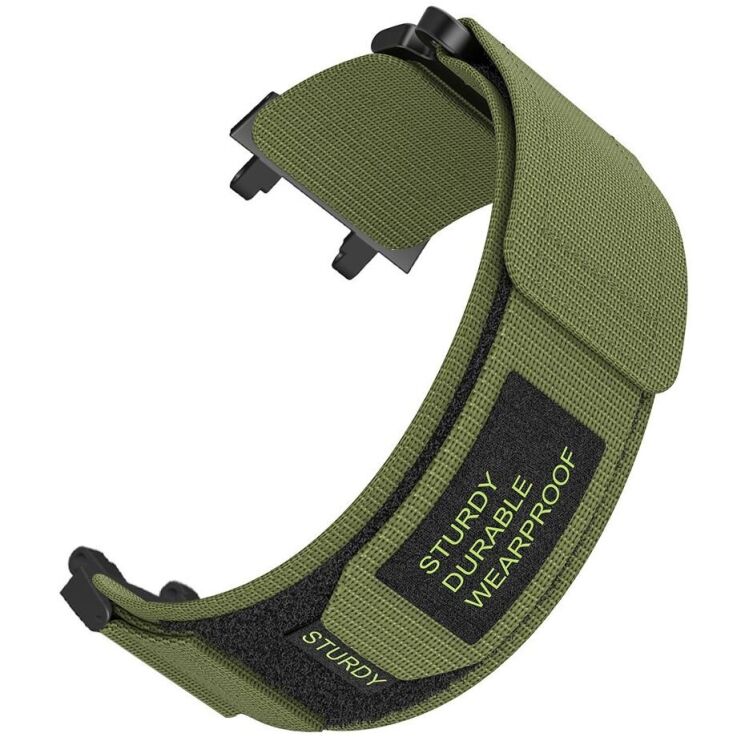 Ремінець Deexe Nylon Magic Tape для Xiaomi Amazfit T-ReX 3 - Army Green: фото 1 з 4