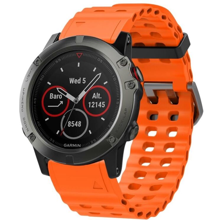 Ремешок Deexe Ocean Strap для часов Garmin c креплением QuickFit 22mm - Orange: фото 4 из 6