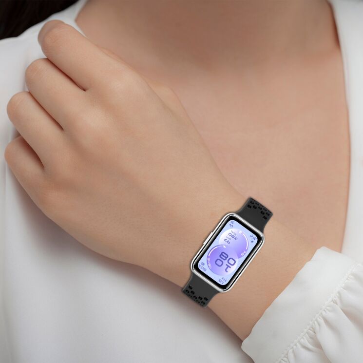 Ремешок Deexe Ocean Strap для Huawei Band 11 Pro / Band 11 - Black: фото 6 из 9