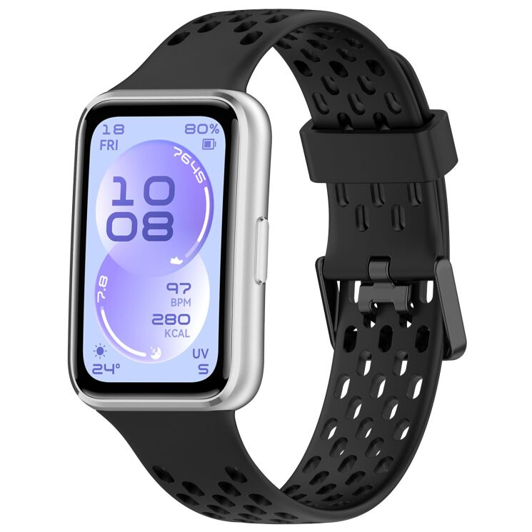 Ремешок Deexe Ocean Strap для Huawei Band 11 Pro / Band 11 - Black: фото 4 из 9
