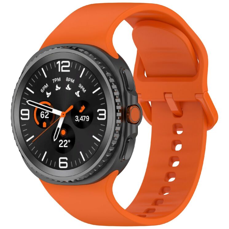 Ремешок Deexe Silicone Band для Samsung Galaxy Watch 8 (40/44mm) / 8 Classic - Orange: фото 2 из 7