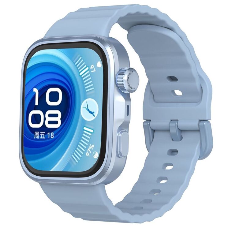 Ремешок Deexe Silicone Fit для Huawei Watch Fit 3 / Fit 4 / Fit 4 Pro - Baby Blue: фото 4 из 4