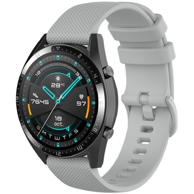 Ремешок Deexe Silicone Watchband для Huawei Watch GT 3 (46mm) - Grey: фото 2 из 8