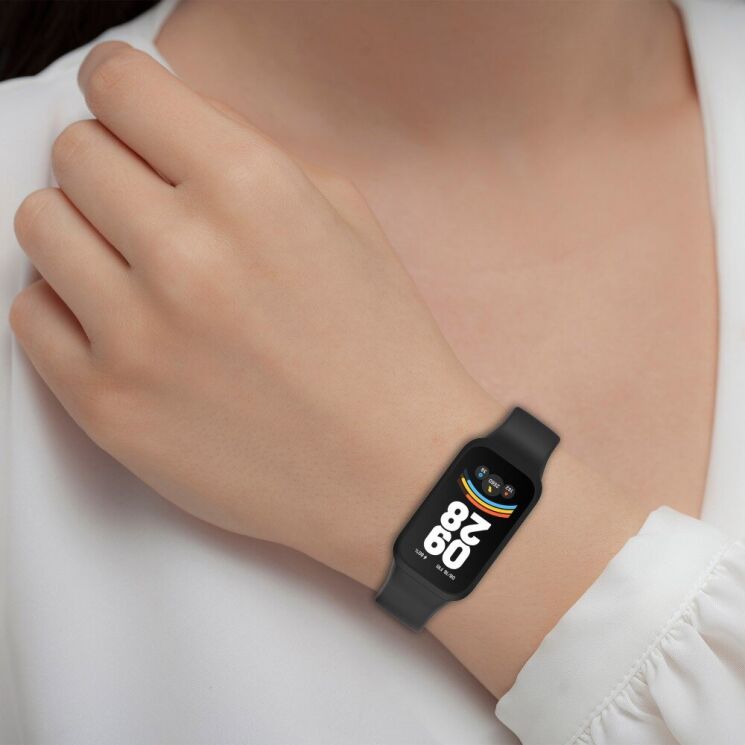 Ремешок Deexe Soft Touch для Xiaomi Mi Smart Band 9 Active / Redmi Band 3 - Pink: фото 5 из 12
