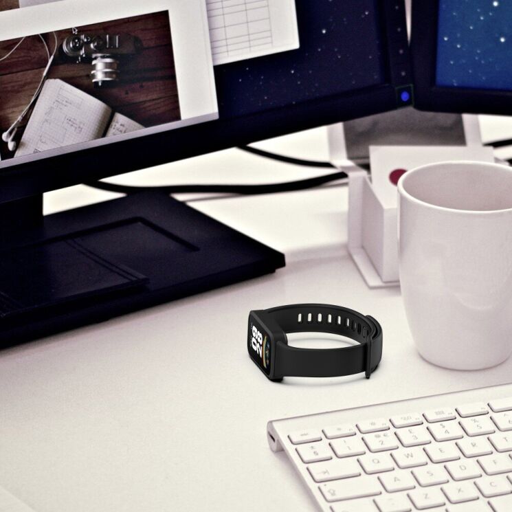 Ремешок Deexe Soft Touch для Xiaomi Mi Smart Band 9 Active / Redmi Band 3 - Pink: фото 9 из 12