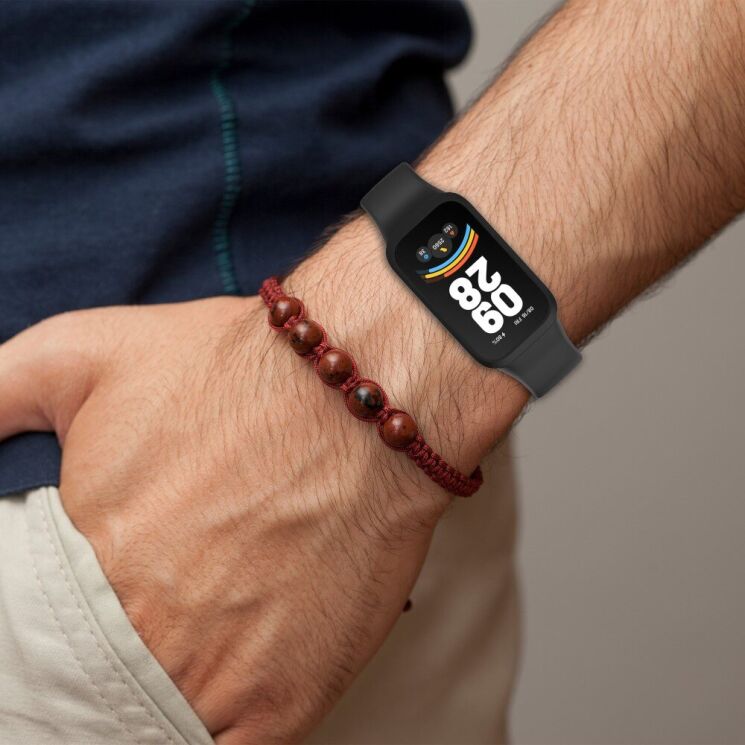 Ремешок Deexe Soft Touch для Xiaomi Mi Smart Band 9 Active / Redmi Band 3 - Pink: фото 6 из 12
