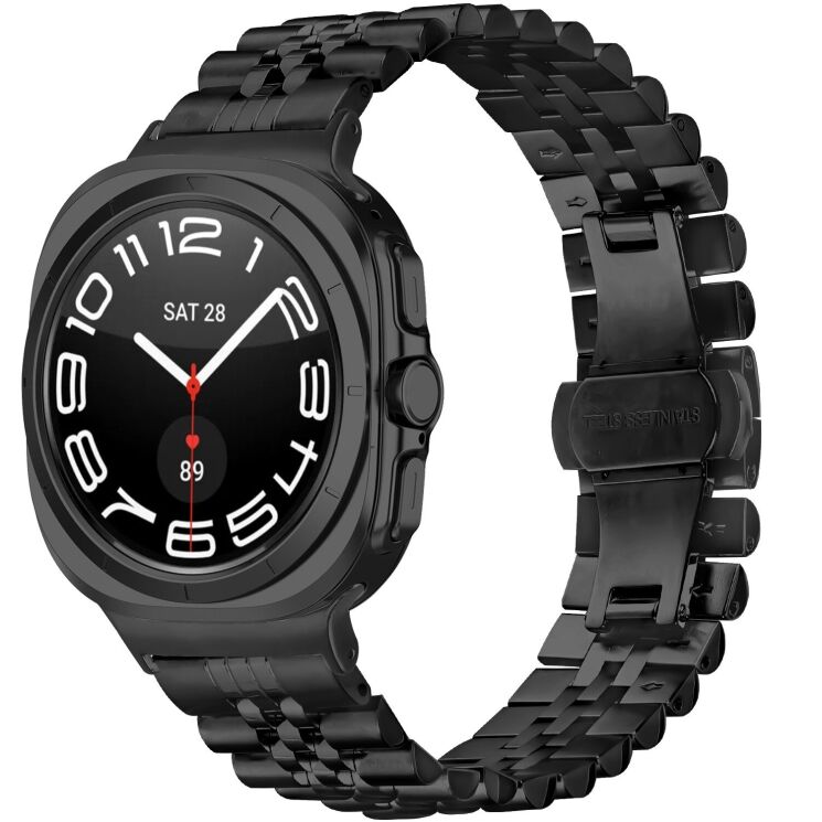 Ремешок Deexe Stainless Steel QuickFit для Samsung Galaxy Watch 8 (40/44mm) / 8 Classic (43/47mm) / Ultra 2 - Black: фото 3 из 7