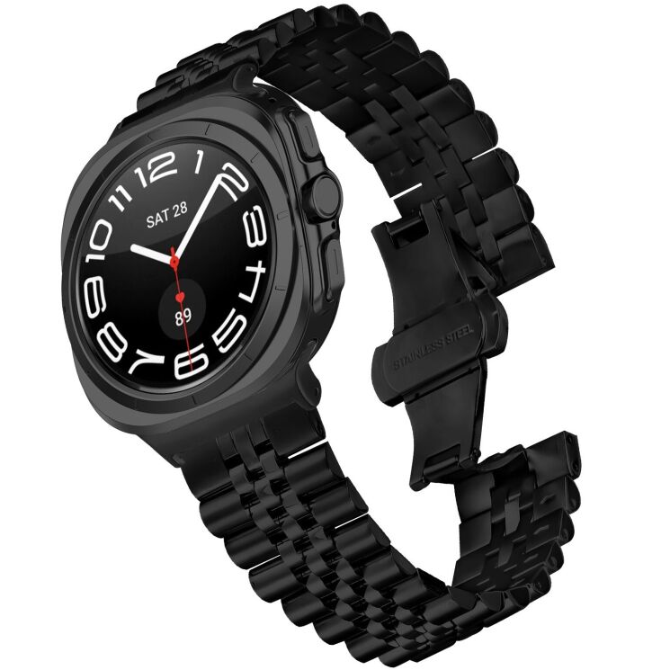 Ремешок Deexe Stainless Steel QuickFit для Samsung Galaxy Watch 8 (40/44mm) / 8 Classic (43/47mm) / Ultra 2 - Black: фото 2 из 7