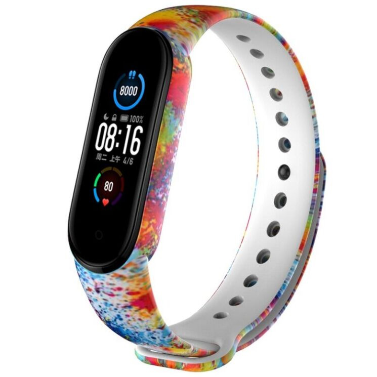 Ремешок Deexe Style Strap для Xiaomi Mi Band 5 / Mi Band 6 - Oil Painting Pattern: фото 1 из 5