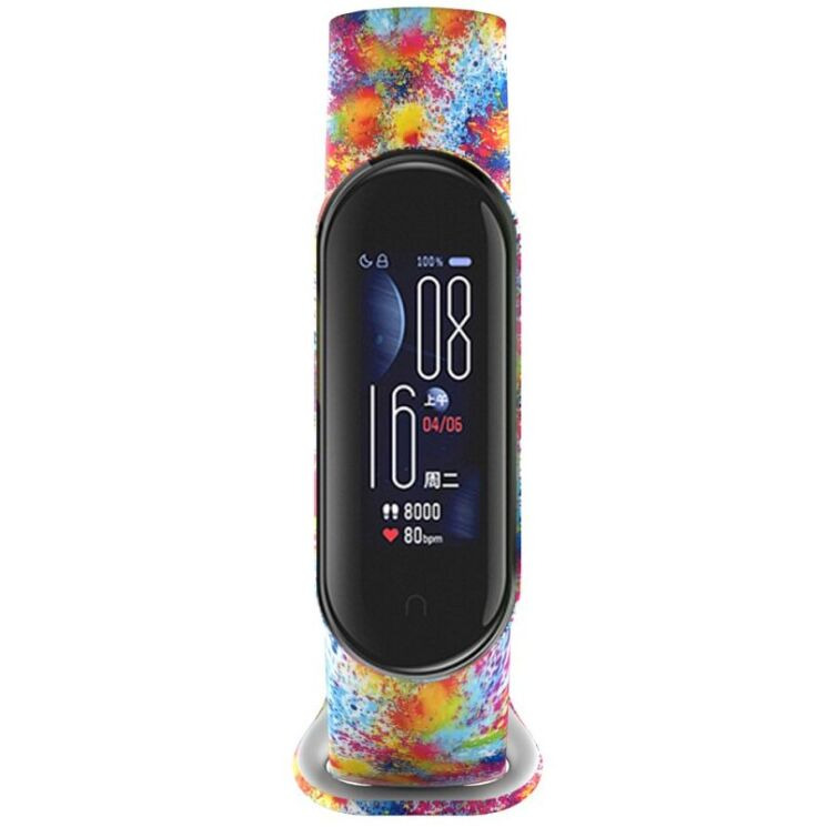 Ремешок Deexe Style Strap для Xiaomi Mi Band 5 / Mi Band 6 - Oil Painting Pattern: фото 2 из 5