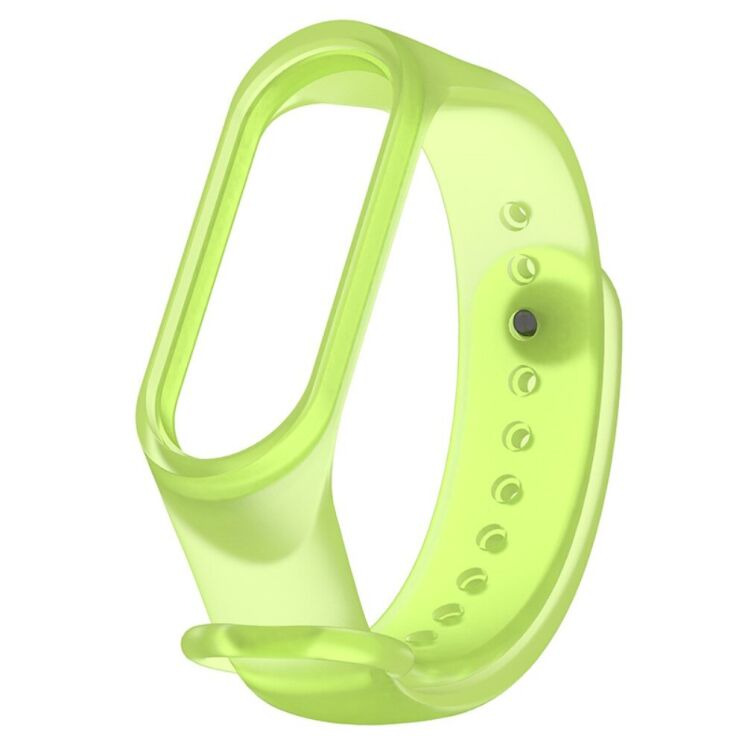 Ремешок Deexe Translucent Strap для Xiaomi Mi Band 5 / 6 - Transparent Green: фото 2 из 4