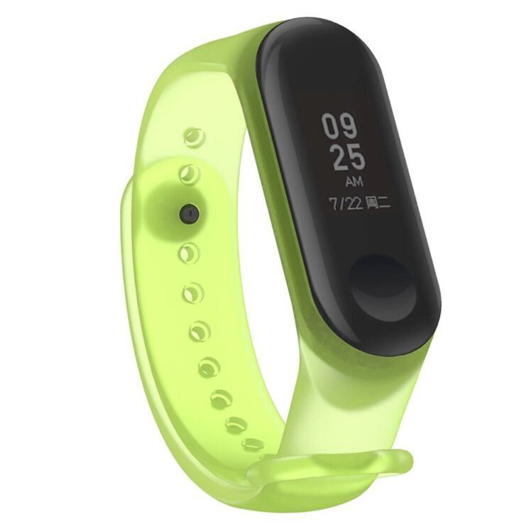 Ремешок Deexe Translucent Strap для Xiaomi Mi Band 5 / 6 - Transparent Green: фото 3 из 4