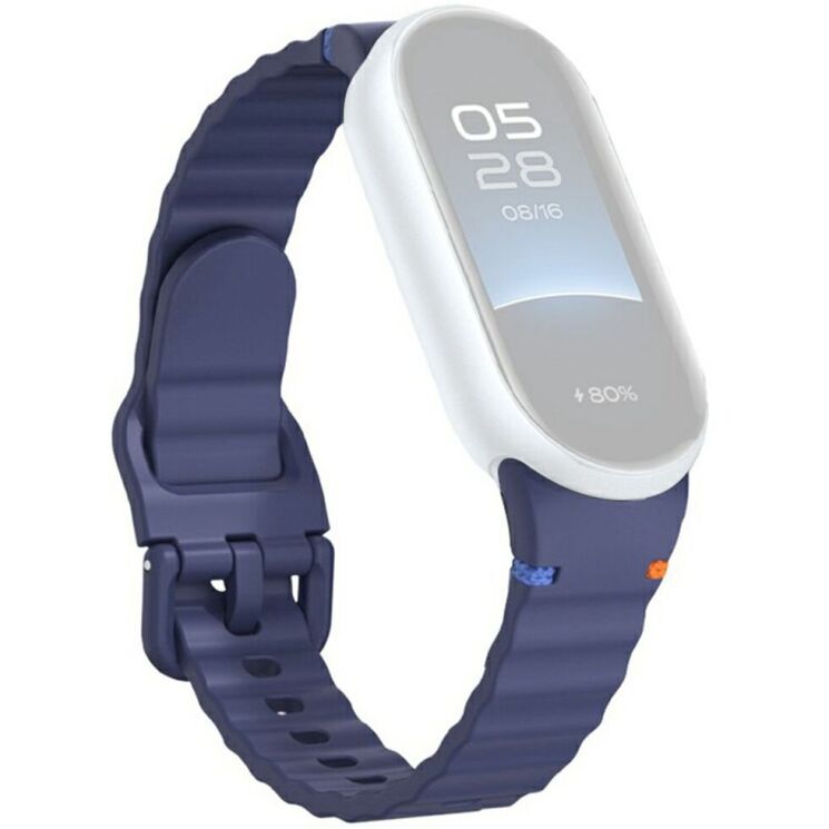 Ремешок Reframe Wavy Pattern для Xiaomi Mi Smart Band 8 / 9 / 10 - Midnight Blue: фото 1 из 12