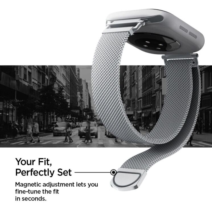 Ремінець Spigen WBM4 Band для Apple Watch 42 (Series 10/11) / 41 / 40 / SE 40 / 38 (AMP10498) - Silver: фото 8 з 9