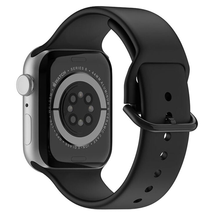 Ремінець UniCase Silicone Band для Apple Watch 46 / 45 / 44 / SE 44 / 42 (Series 1-3) / Ultra / Ultra 2 / Ultra 3 - Black: фото 1 з 7