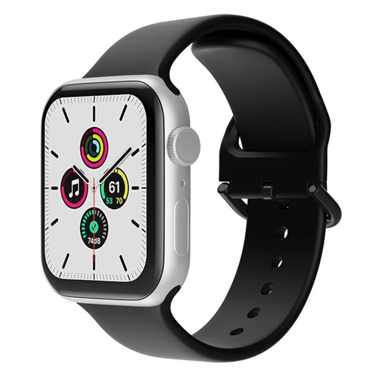 Ремінець UniCase Silicone Band для Apple Watch 46 / 45 / 44 / SE 44 / 42 (Series 1-3) / Ultra / Ultra 2 / Ultra 3 - Black: фото 2 з 7