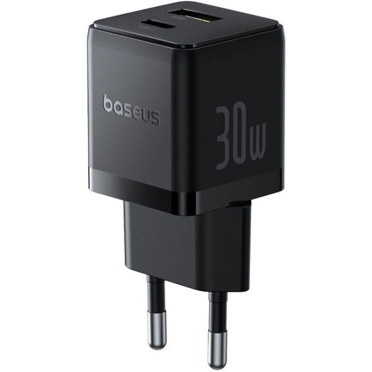 Сетевое зарядное устройство Baseus Palm C+U (30W) + кабель Type-C to Type-C (P1011160A113-01) - Black: фото 5 из 19