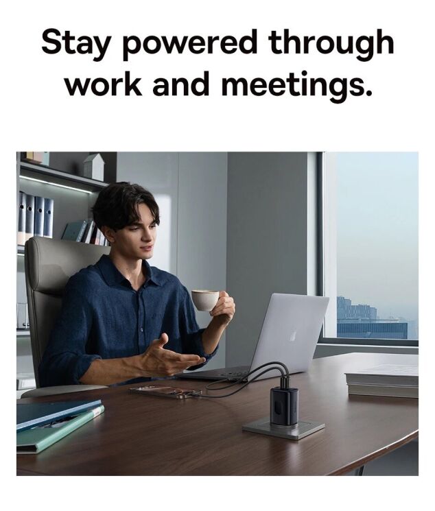 Сетевое зарядное устройство Baseus PicoGo AE11 2C+U (67W) E0121200 - Black: фото 16 из 22