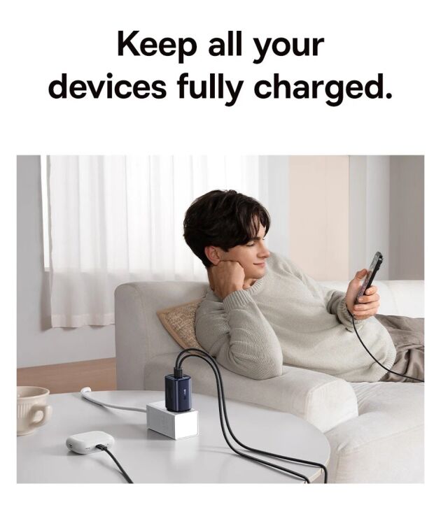 Сетевое зарядное устройство Baseus PicoGo AE11 2C+U (67W) E0121200 - Black: фото 15 из 22