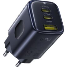 Сетевое зарядное устройство Baseus PicoGo AE11 2C+U (67W) E0121200 - Black: фото 1 из 22