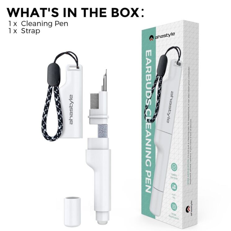 Щеточка для ухода за наушниками AHASTYLE WG83 Cleaning Pen - White: фото 7 из 7
