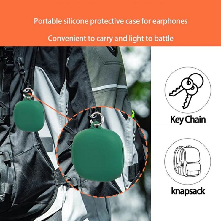 Силиконовый чехол Deexe Silicone Case (FH) для Xiaomi OpenWear Stereo Pro - Blackish Green: фото 3 из 10