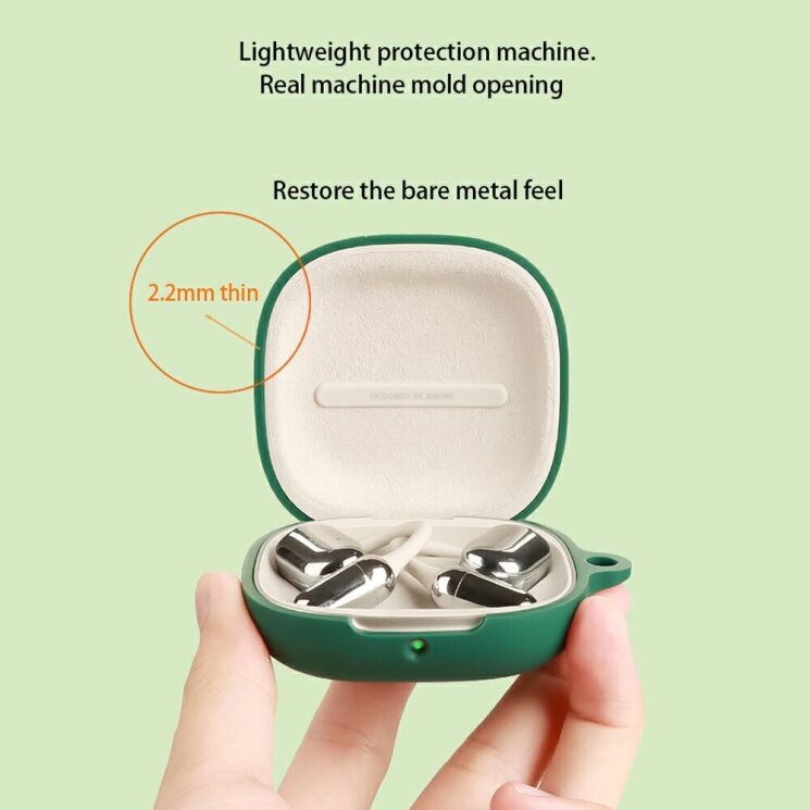 Силиконовый чехол Deexe Silicone Case (FH) для Xiaomi OpenWear Stereo Pro - Blackish Green: фото 9 из 10