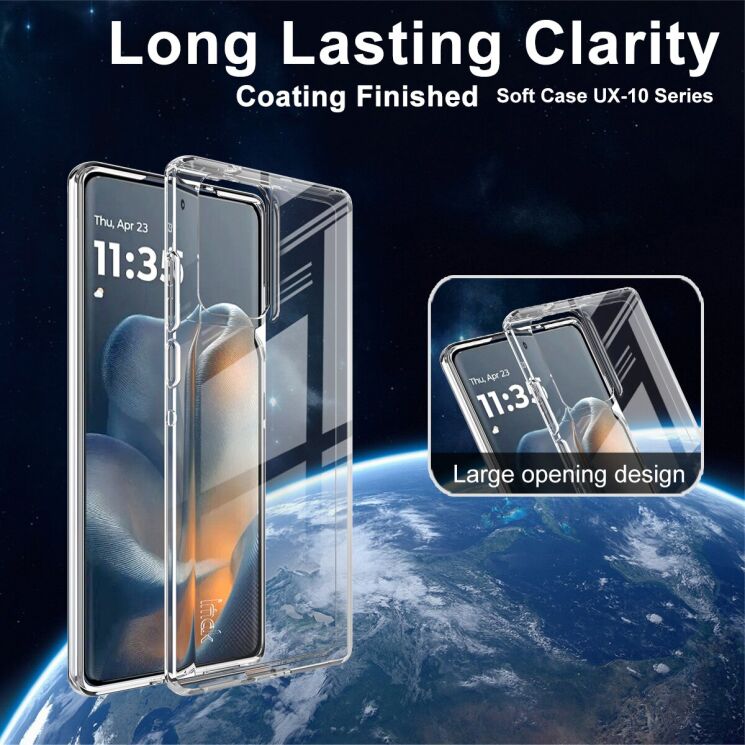 Силіконовий чохол IMAK UX-10 Series для Motorola Edge 50 Fusion - Transparent: фото 3 з 7
