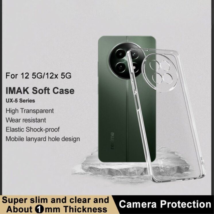 Силиконовый чехол IMAK UX-5 Series для Realme 12 5G - Transparent: фото 5 из 11