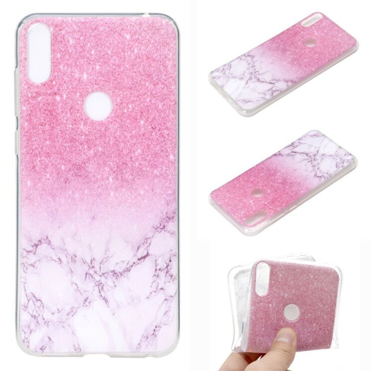 Силіконовий (TPU) чохол Deexe Pretty Glossy для ASUS Zenfone 5 (ZE620KL) - Pink Glitter and Marble: фото 1 з 6