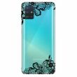 Силиконовый (TPU) чехол Deexe Pretty Glossy для Samsung Galaxy A31 (A315) - Black Flower (249123H)