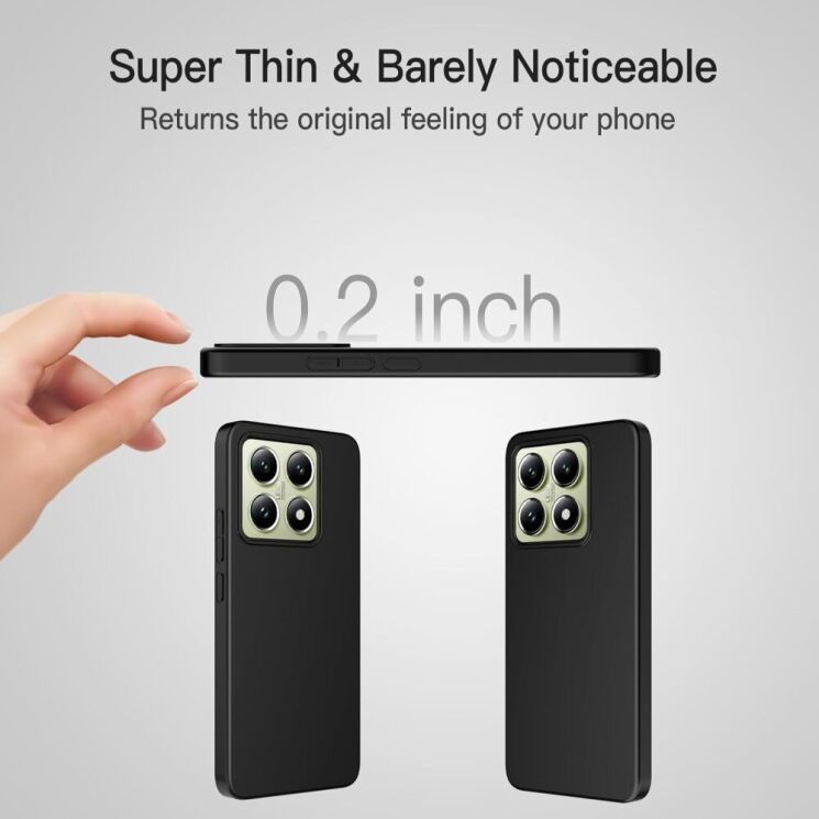Силиконовый (TPU) чехол Deexe Smooth Case для Xiaomi 14T - Black: фото 3 из 7